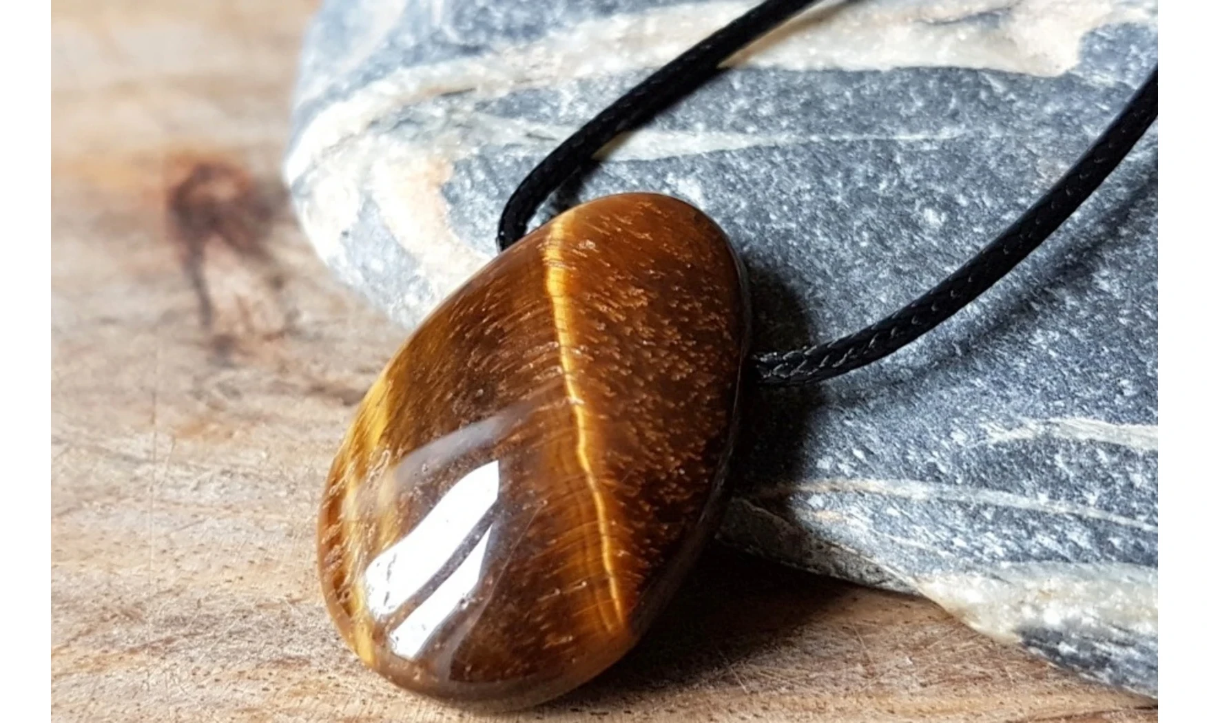 Tiger Eye stone drilled pendant