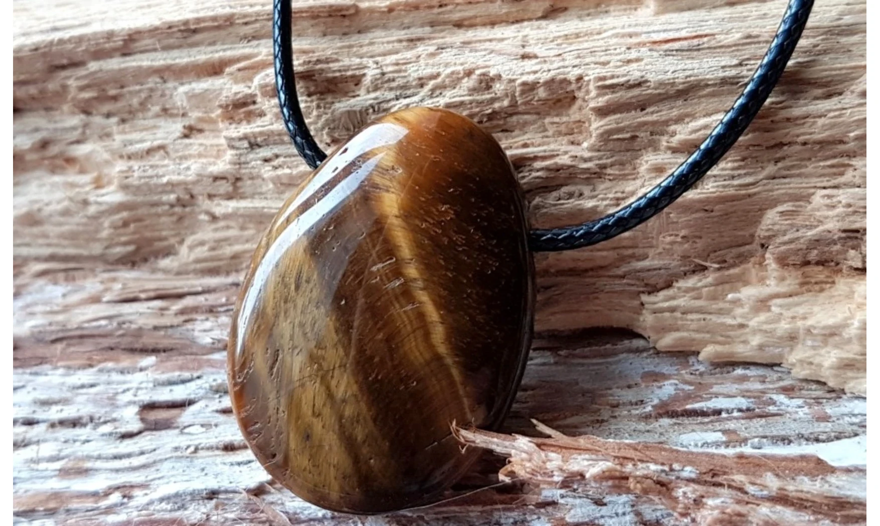 Tiger Eye stone drilled pendant