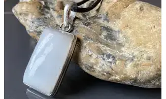 Selenite & 925 Silver plated pendant