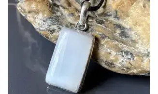 Selenite & 925 Silver plated pendant