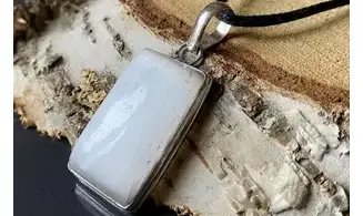Selenite & 925 Silver plated pendant