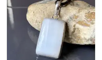 Selenite & 925 Silver plated pendant