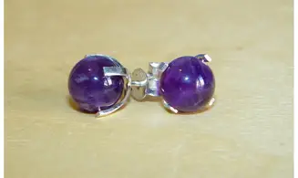 Amethyst 925 Silver plated Earring Bead