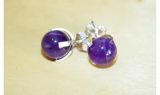 Amethyst 925 Silver plated Earring Bead