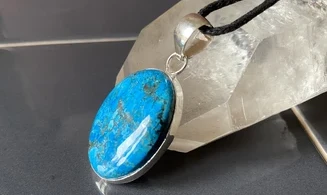 Turquoise & 925 Silver plated pendant