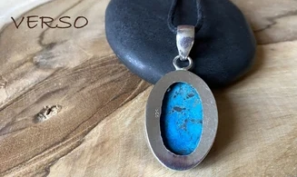Turquoise & 925 Silver plated pendant