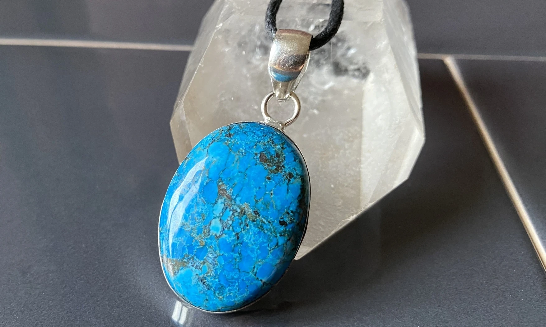 Turquoise & 925 Silver plated pendant