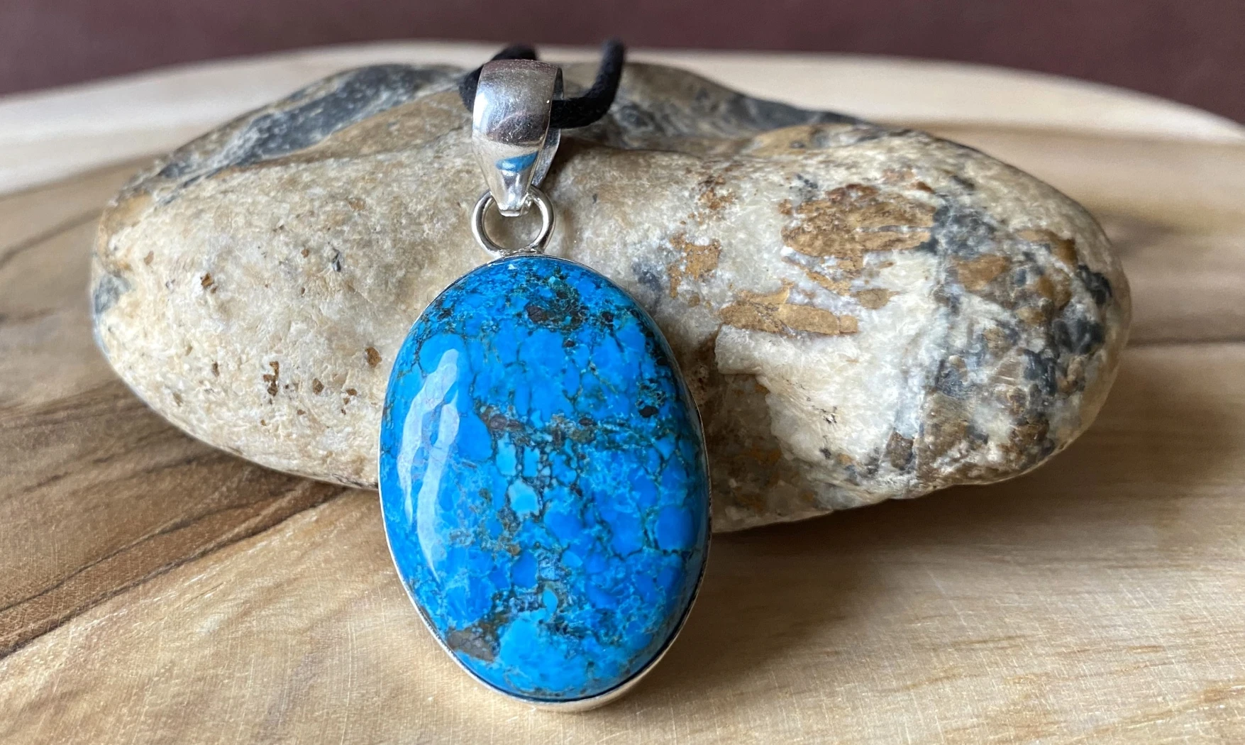 Turquoise & 925 Silver plated pendant