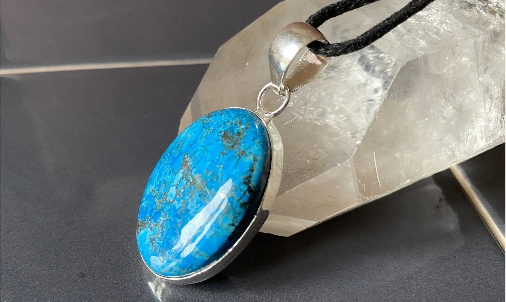 Turquoise & 925 Silver plated pendant