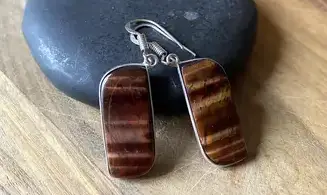 Red Tigereye 925 Silver plated Earrings