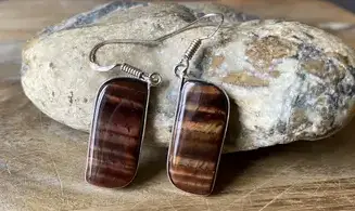 Red Tigereye 925 Silver plated Earrings