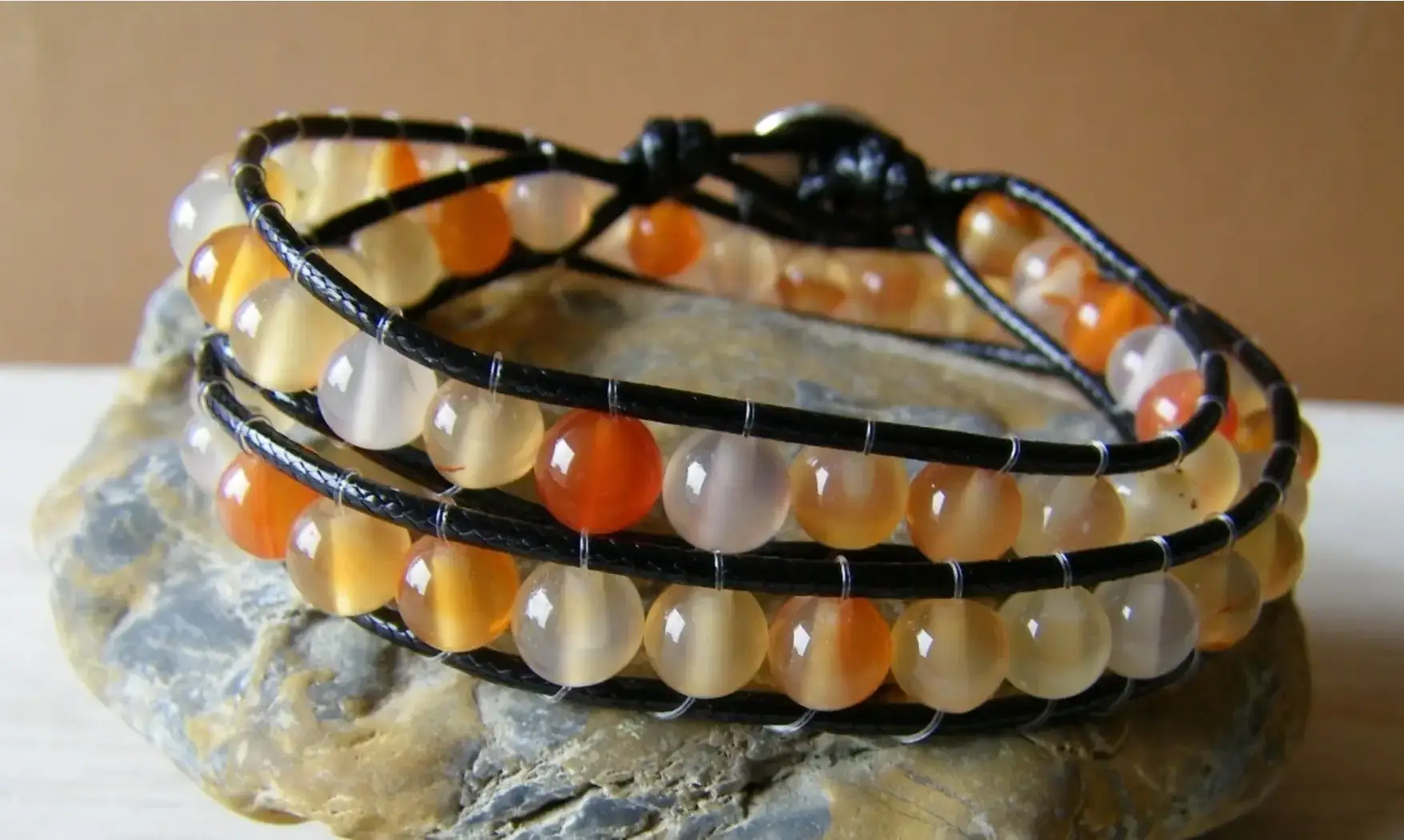 Cornaline Bracelet perles pierres
