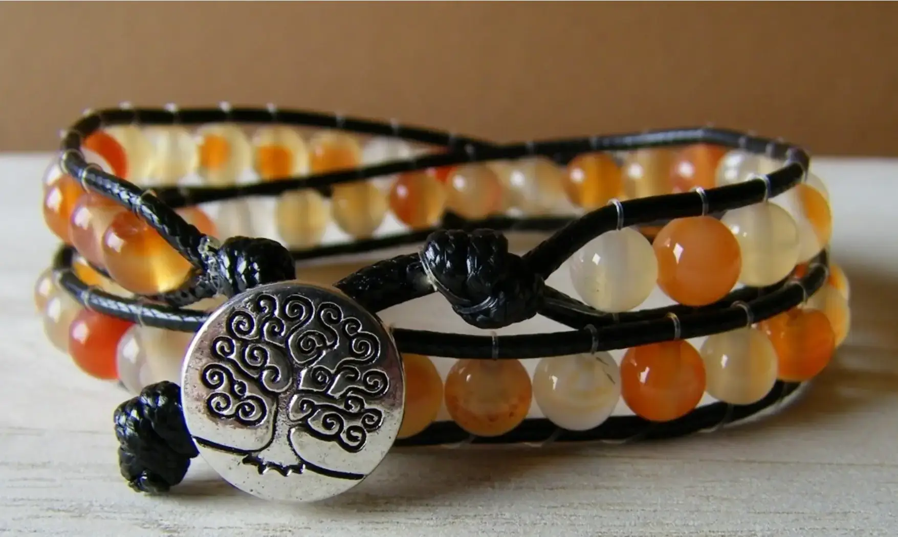 Cornaline Bracelet perles pierres