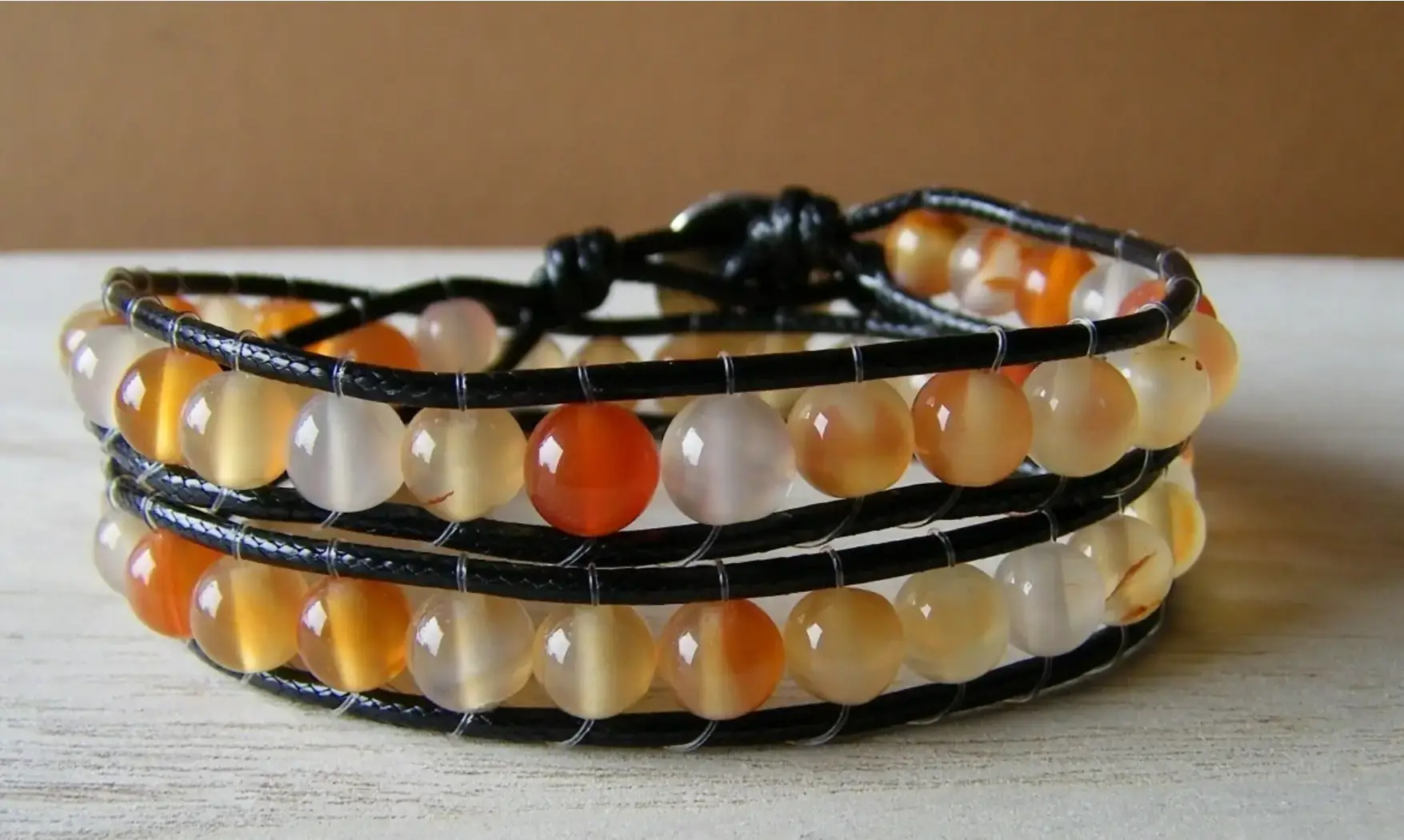 Cornaline Bracelet perles pierres