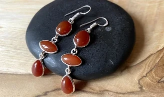 Cornelian 925 Silver plated Earring
