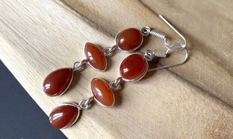 Cornelian 925 Silver plated Earring
