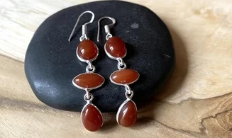 Cornelian 925 Silver plated Earring