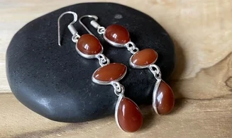 Cornelian 925 Silver plated Earring