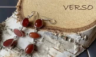 Cornelian 925 Silver plated Earring