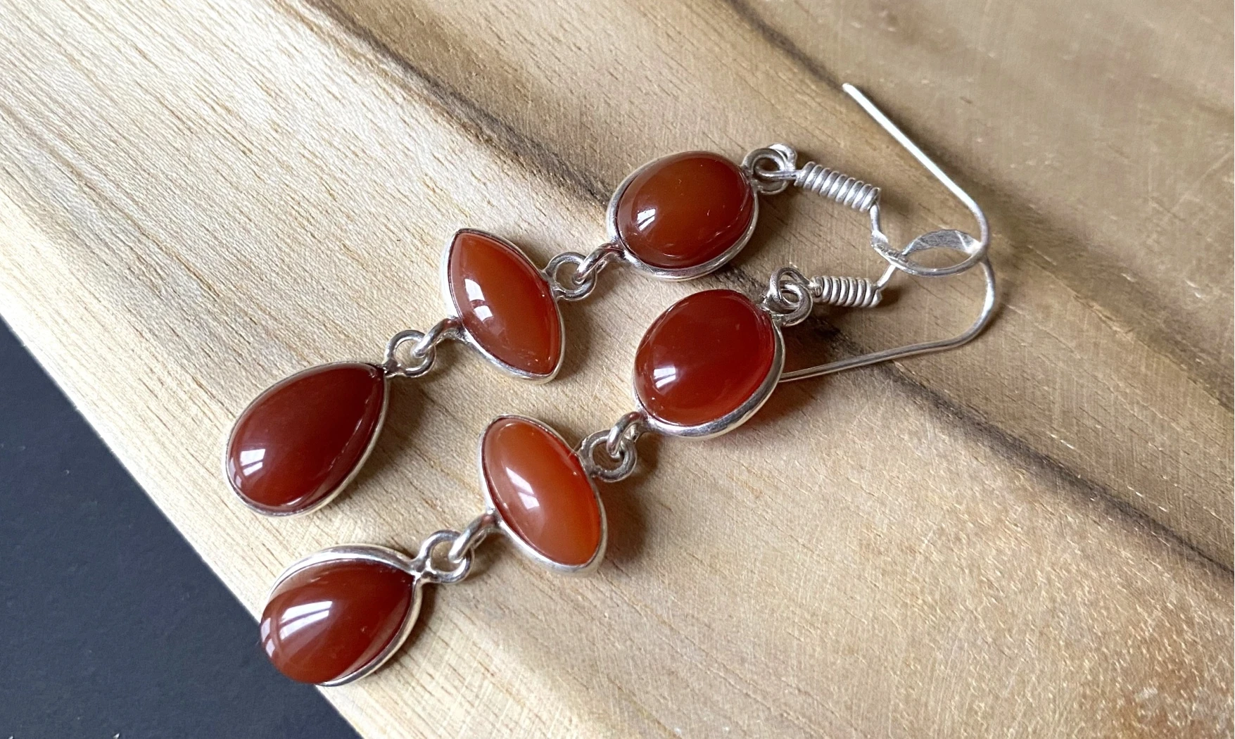 Cornelian 925 Silver plated Earring