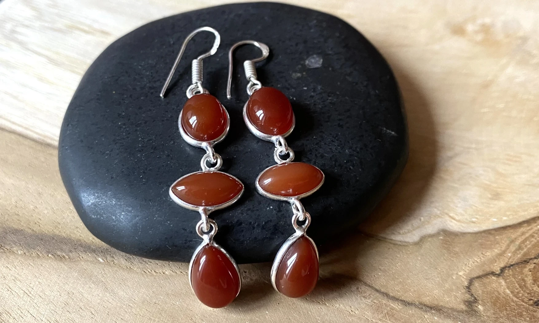 Cornelian 925 Silver plated Earring