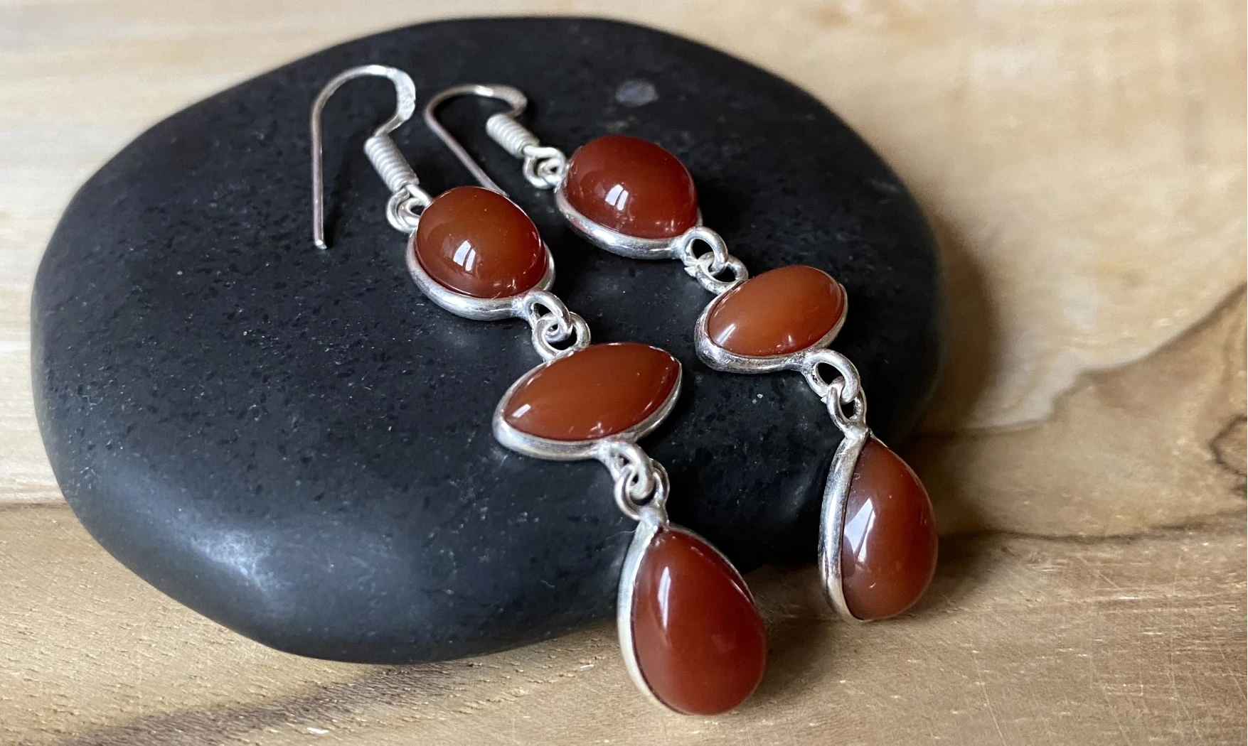 Cornelian 925 Silver plated Earring