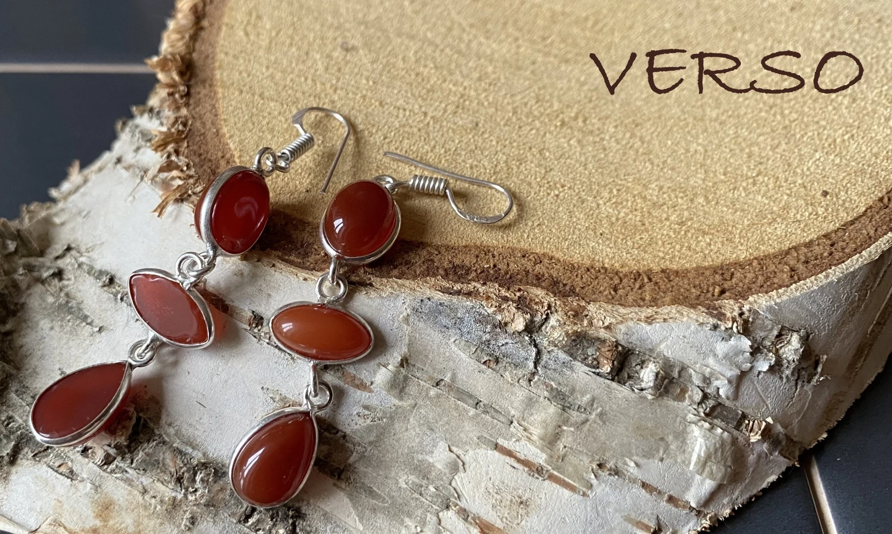 Cornelian 925 Silver plated Earring