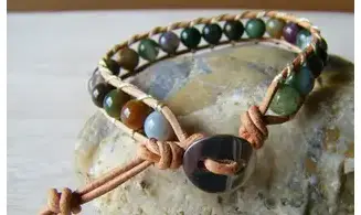 Agate Mousse Bracelet perles pierres