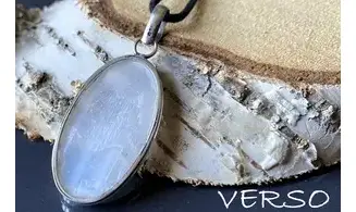 Sélénite pierre pendentif & Argent