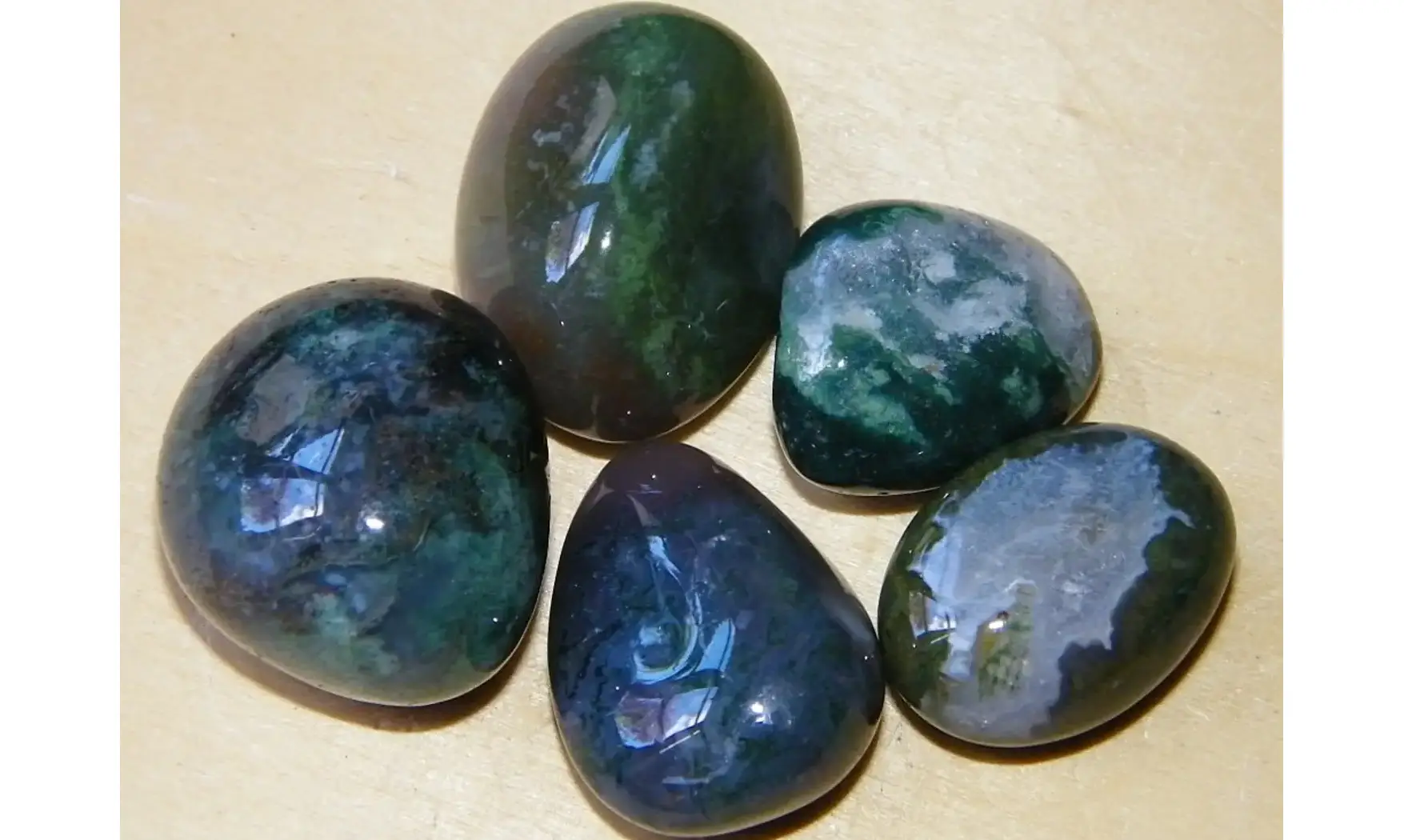 Green Moss Agate large tumbled stone