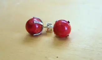 Boules pierre Corail rouge Argent