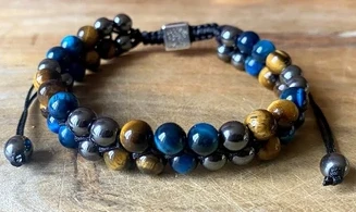 Hawk's eye/ Tiger eye /Hematite Bracelet
