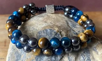 Hawk's eye/ Tiger eye /Hematite Bracelet