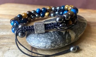 Hawk's eye/ Tiger eye /Hematite Bracelet