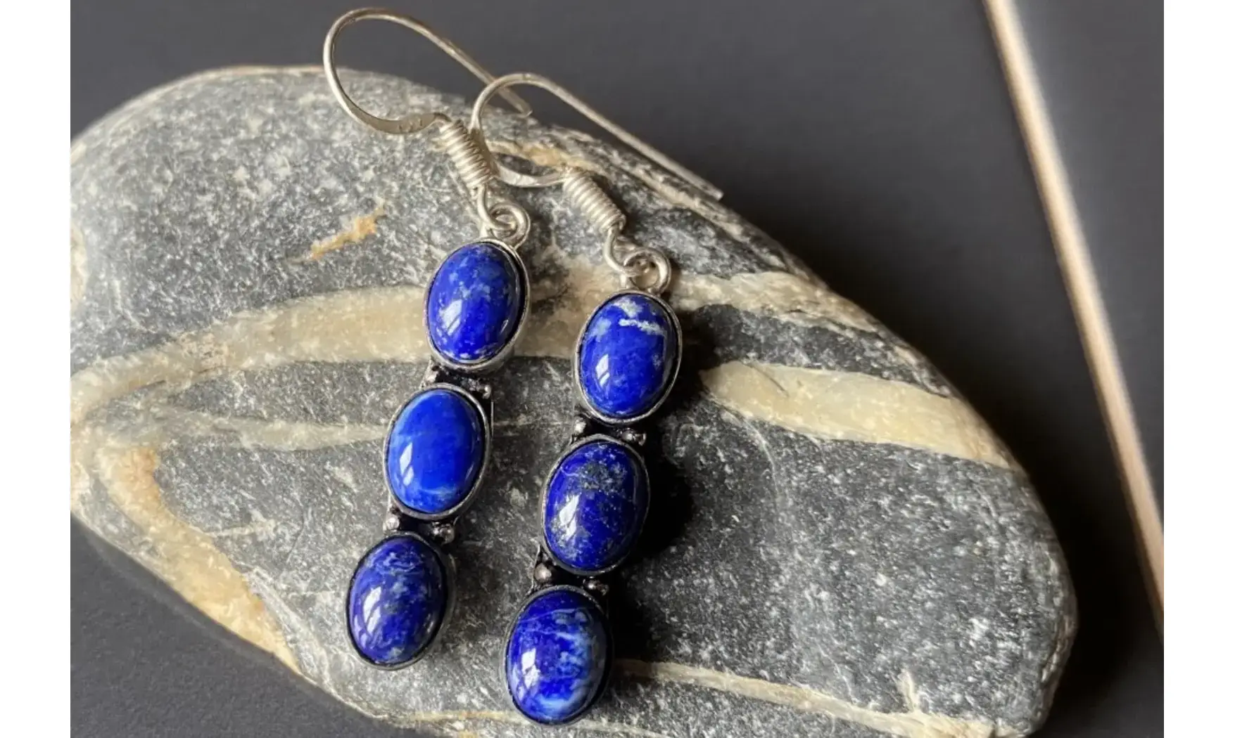 Lapis Lazuli 925 Silver plated Earring