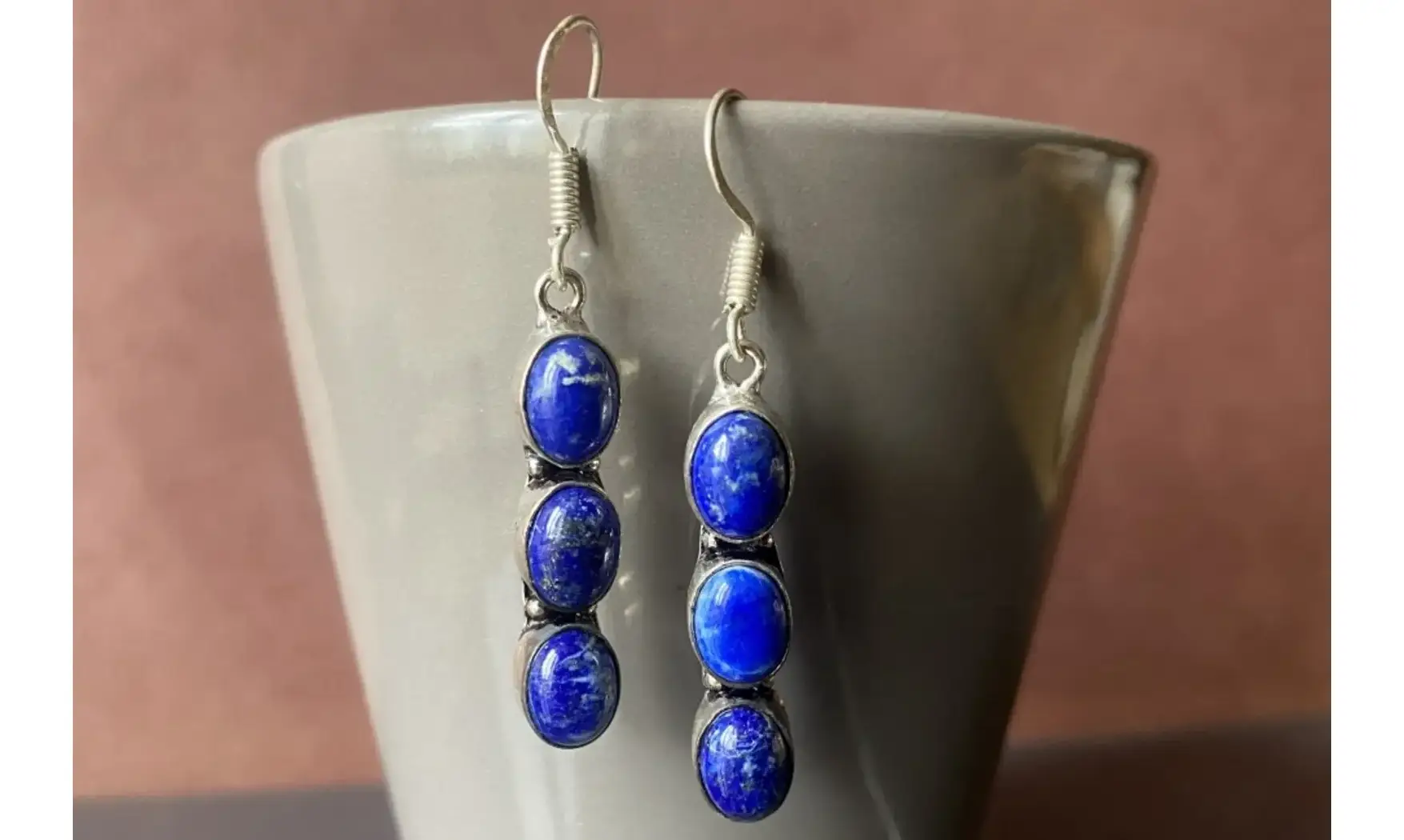 Lapis Lazuli 925 Silver plated Earring