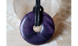 Fluorine Purple Heart Donuts pendentif
