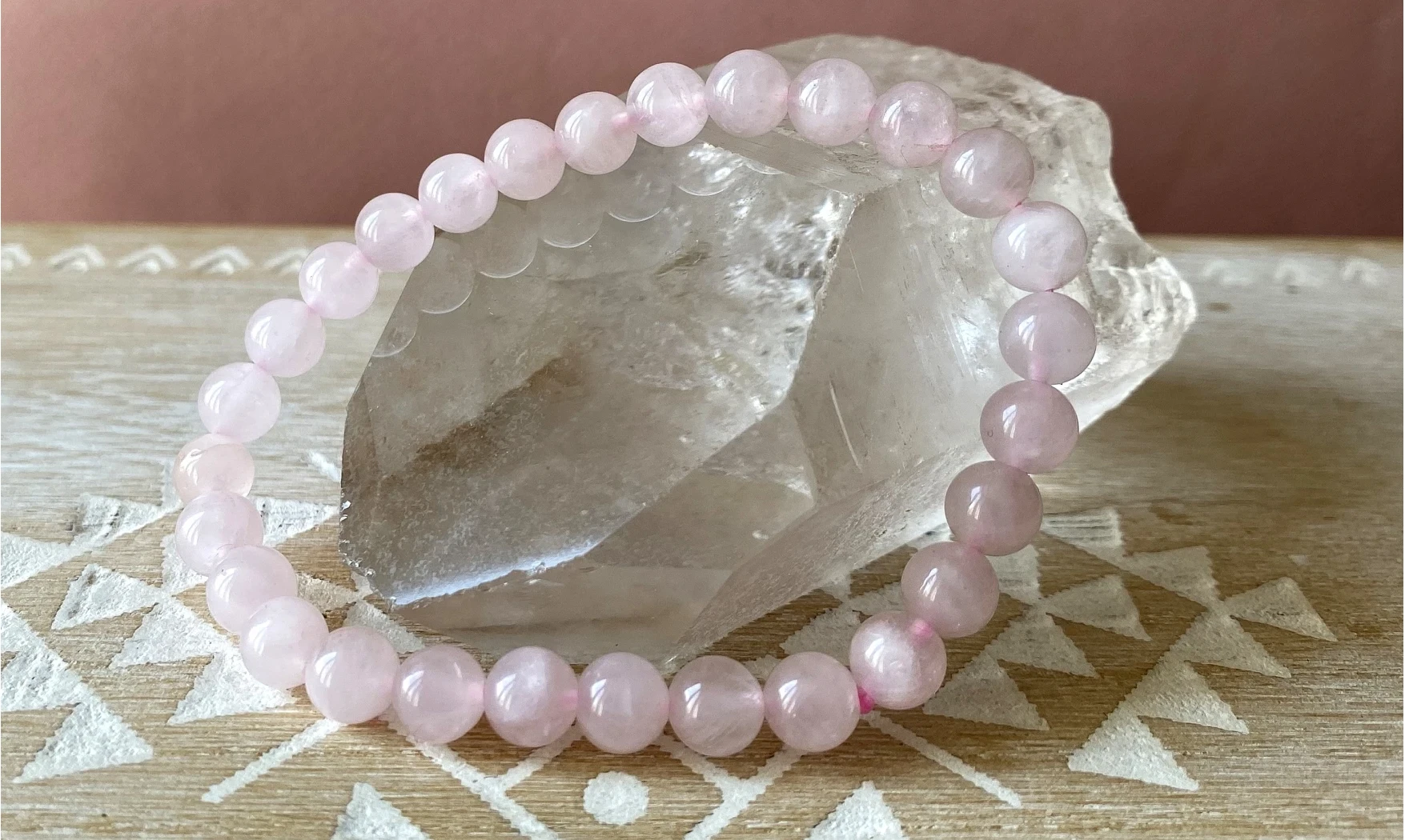Quartz rose pierres Boules bracelet