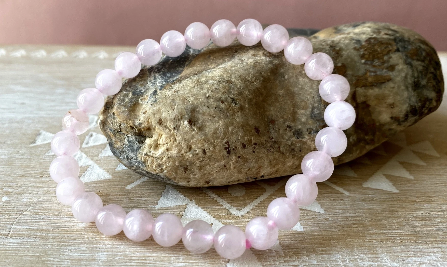 Quartz rose pierres Boules bracelet