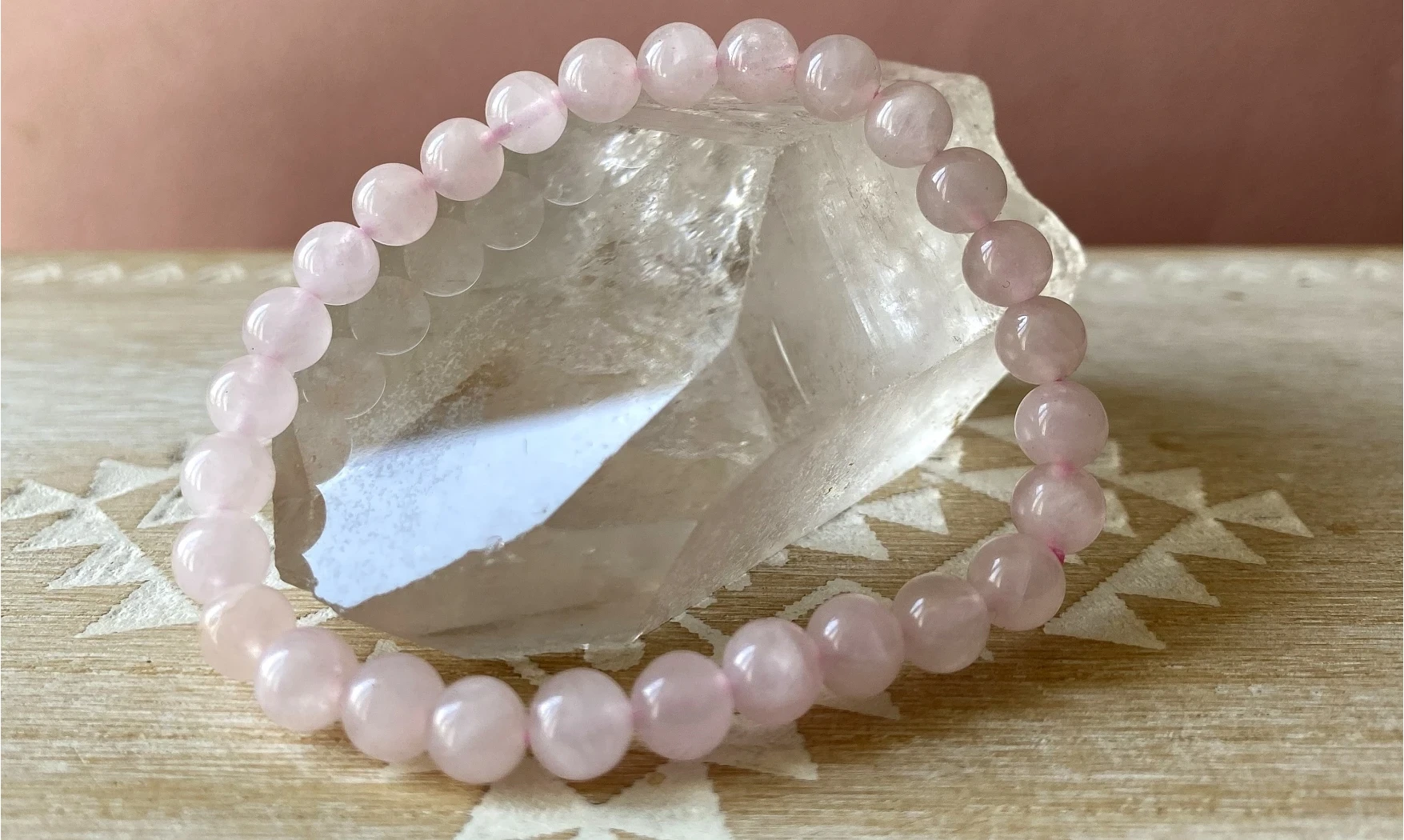 Quartz rose pierres Boules bracelet