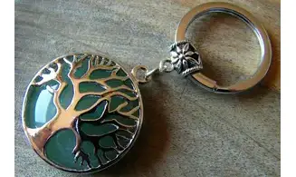 Green Aventurine Tree of Life Keychain