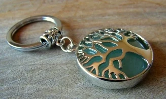 Green Aventurine Tree of Life Keychain