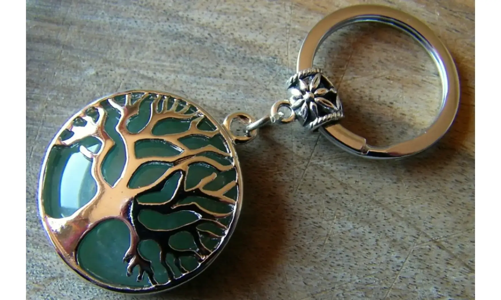 Aventurine verte Arbre de vie porte-clés