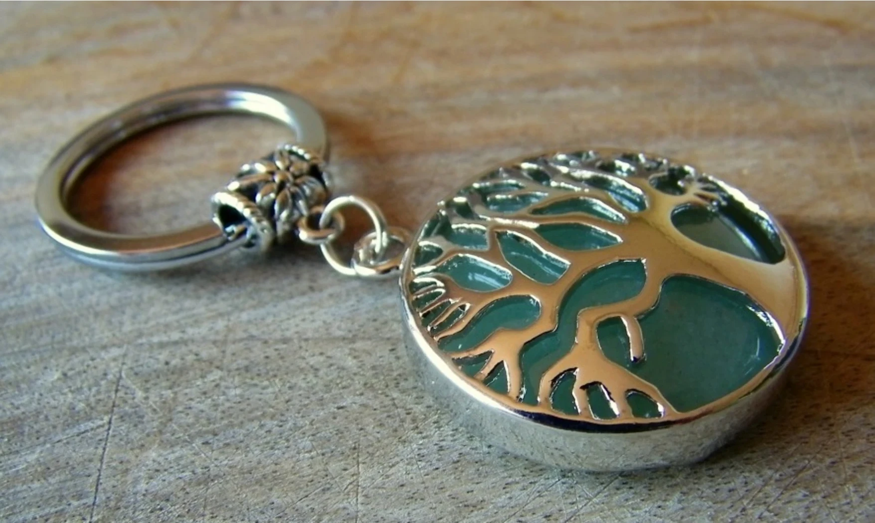 Aventurine verte Arbre de vie porte-clés