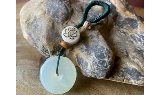 Jade Zen Lotus Keychain