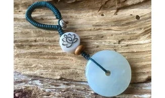 Jade Zen Lotus Keychain