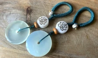 Jade Zen Lotus Keychain