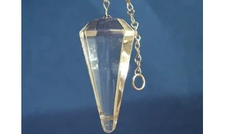Rock Crystal faceted cone pendulum