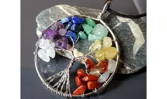 Arbre de Vie 7 Chakras pierres pendentif