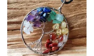 Arbre de Vie 7 Chakras pierres pendentif